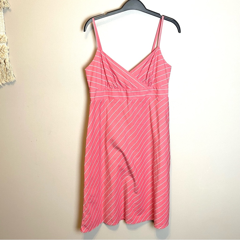 J. Crew Pink Striped Dress Cotton Petite 8